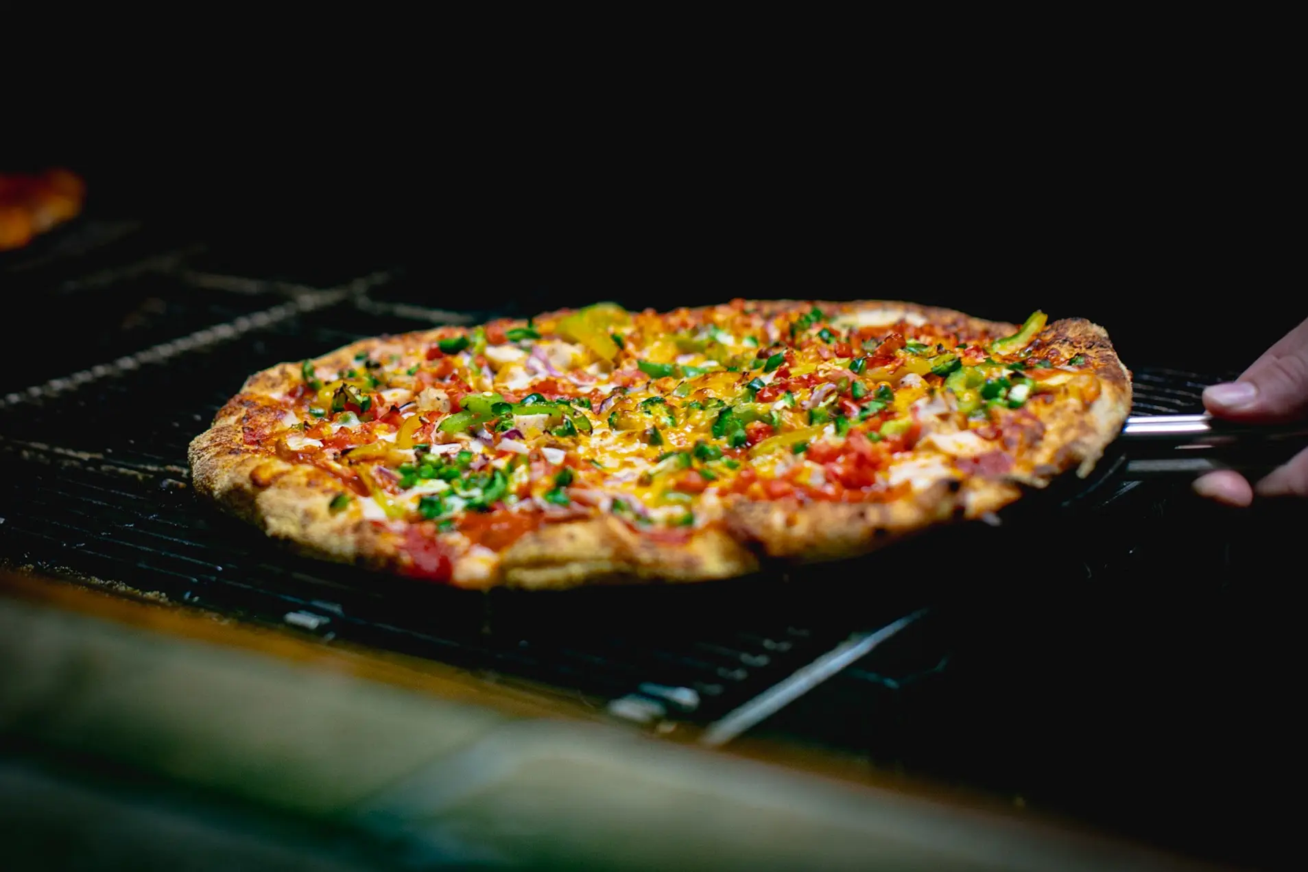 A specialty pizza ready to serve